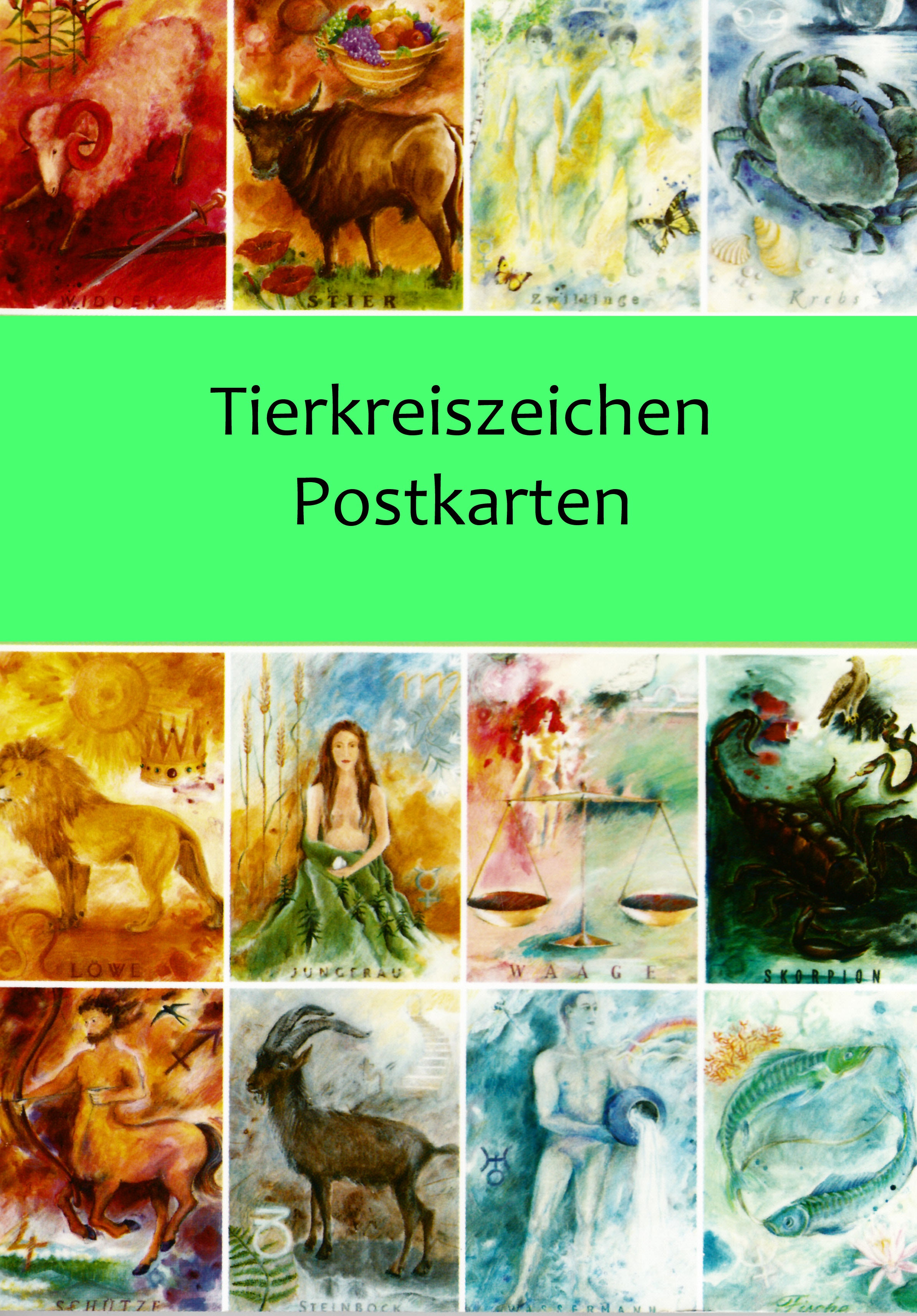 Preview: Tierkreiszeichen Postkarten